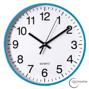 Clockswise Black Analog Clock – Silent, Non-Ticking for Wall, Office Desk, Table and Shelf, Battery-Operated Perfect for Home Office - 1 of 4