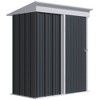 Outsunny 5' x 3' Metal Outdoor Storage Shed, Garden Utility Tool House with Double Lockable Doors for Backyard, Patio, Lawn, Garage - 4 of 4