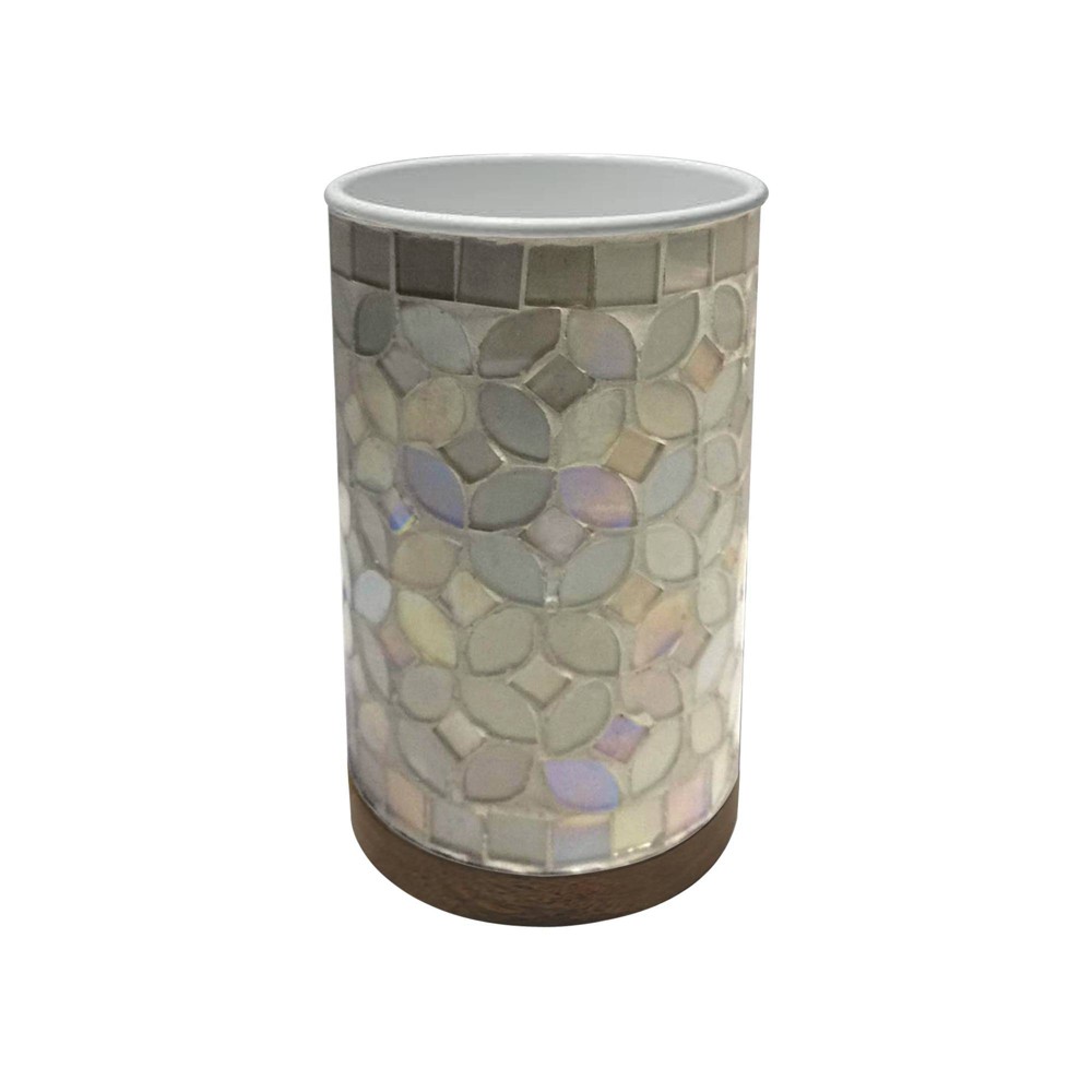 Photos - Other Bathroom Accessories Pearl Escent Mosaic and Wood Tumbler - Nu Steel