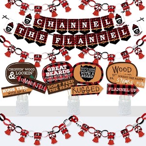 Big Dot of Happiness Lumberjack - Channel the Flannel - Banner and Photo Booth Decorations - Buffalo Plaid Party Supplies Kit - Doterrific Bundle - 1 of 4