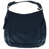 Alyssa Women's Synthetic Leather Adjustable Slouch Shoulder Handbag, Navy - 2 of 4