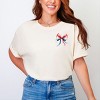 Simply Sage Market Patriotic Bow Star Coquette Garment Dyed Tee - 3 of 4