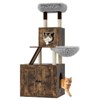 Modern 2-in-1 Cat Tree & Hidden Litter Box Enclosure with Scratching Posts & Ventilated Design - 2 of 4