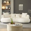 VYNXARIA 102.36 inch Mid Century Modern Sectional Curved Sofa Couch,Upholstered 4-Seat Sofa Boucle Fabric Cream Style Couch for Apartment,White - 3 of 4