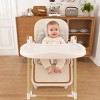 TopComfy Infant Seats Convertible Baby High Chair Baby to Rocker 5 Point Harness Silent Locking Wheels Removable for Kids, White, 22.44"*11.02"*23.23" - 2 of 4