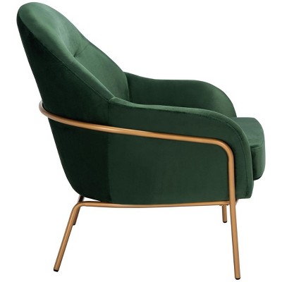 Gray Velvet and Metal Accent Chair, 36"