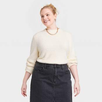 Women's Fuzzy Mock Turtleneck Pullover Sweater - Universal Thread™