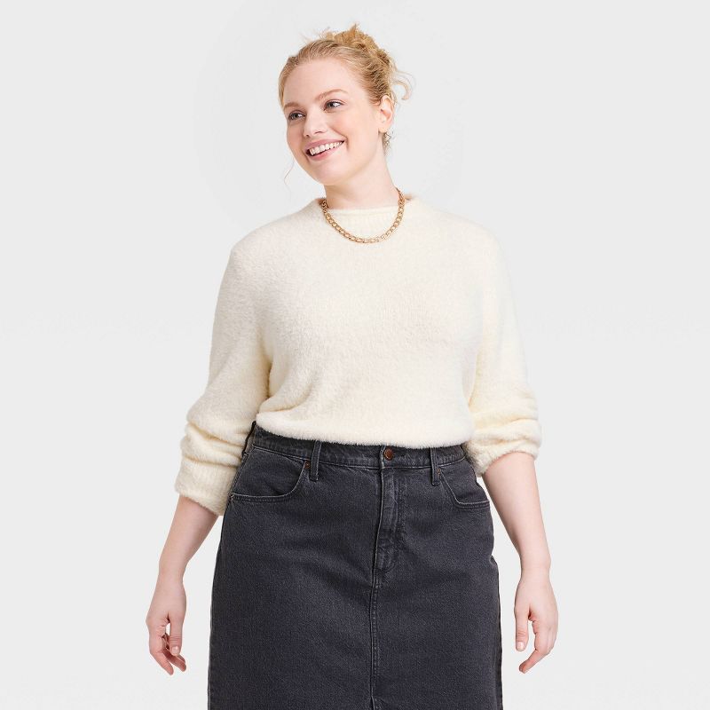 Women's Fuzzy Mock Turtleneck Pullover Sweater - Universal Thread™, 1 of 10