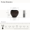 LuxenHome Brown with Black V-Pattern Polyresin 12-Inch Round Planter - 3 of 4