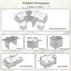 SKRAN Outdoor 6-Piece All Weather PE Rattan Sofa Set with Adjustable Seat, Storage Box, Removable Covers and Tempered Glass Top Table,Natural - 3 of 4
