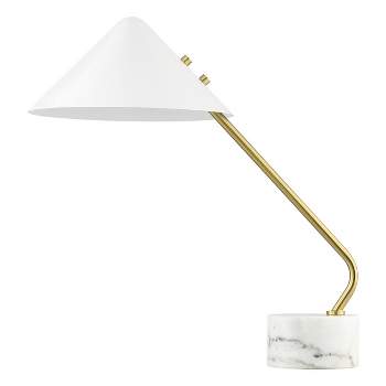 Shields 20.75" Table Lamp - White/Brass - Safavieh.