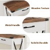 Nasitip 31" Console Table, Industrial Entryway Table with Drawers and Open Storage Shelf, 2-Tier Narrow Sofa Table,White+Brown - 4 of 4