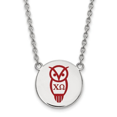 Black Bow Jewelry Sterling Silver Chi Omega Greek Life Necklace 18 Inch