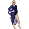 LA LEELA Women's Open Front Beach Solid Sheer Button Down Duster Swimsuit Cover up Casual Summer Duster Beachwear Cardigans for Women - 3 of 4