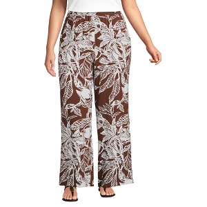Lands' End Women's Rayon High Rise Wide Leg Pants - Set Bottom - 1 of 3