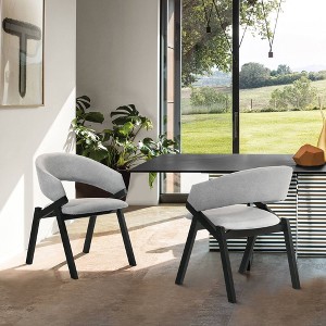 Set of 2 Talulah Fabric Veneer Dining Chairs - Armen Living - 1 of 4