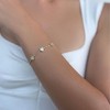 Adornia 14k Gold Plated Mother of Pearl Mini Halo CZ Heart Bracelet - 2 of 4