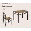 Gulches 4-Person Compact Dining Set - Rustic Brown Wood & Steel Kitchen Table with Chairs, Industrial Modern Style, Space-Saving - 2 of 4