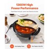 VEVOR Electric Hot Pot,1360W 5L Double-Flavor Shabu Shabu Pot with Non-Stick Divider,Glass Lid,Temp Control,for 6-10 People Family Dining & Party Time - 2 of 4
