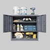 Metal Garage Storage Cabinet, Wall Mounted Storage Cabinet with Adjustable Shelf & Open Storage, Steel Hanging Cabinet for Warehouse Kitchen Laundry - 4 of 4