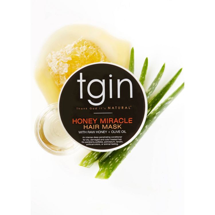 TGIN Honey Miracle Hair Mask with Raw Honey + Olive Oil Deep Conditioner - 12 fl oz, 4 of 7