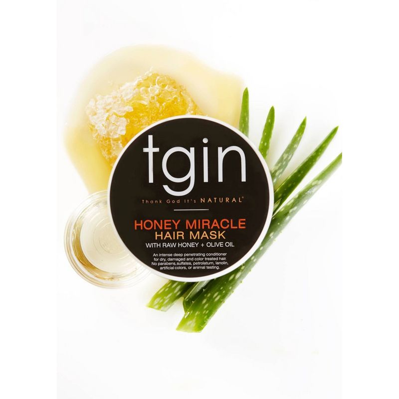 TGIN Honey Miracle Hair Mask with Raw Honey + Olive Oil Deep Conditioner - 12oz, 5 of 10