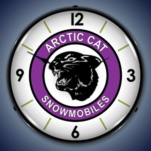 Collectable Sign & Clock | Artic Cat LED Wall Clock Retro/Vintage, Lighted - Great For Garage, Bar, Mancave, Gym, Office etc 14 Inches - 1 of 4