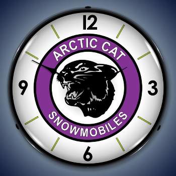 Collectable Sign & Clock | Artic Cat LED Wall Clock Retro/Vintage, Lighted - Great For Garage, Bar, Mancave, Gym, Office etc 14 Inches