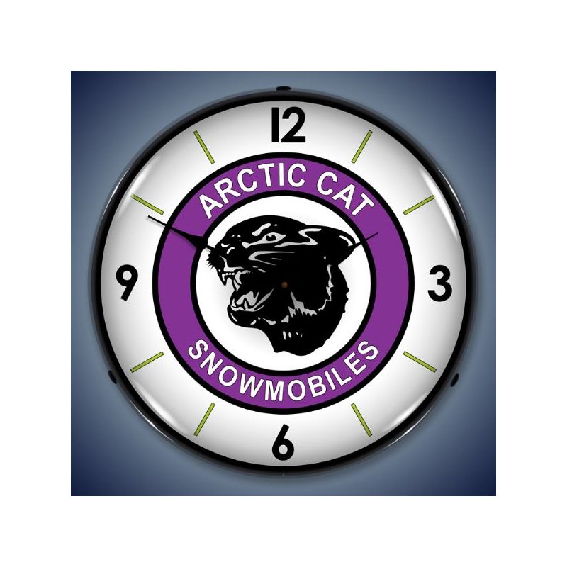 Collectable Sign & Clock | Artic Cat LED Wall Clock Retro/Vintage, Lighted - Great For Garage, Bar, Mancave, Gym, Office etc 14 Inches, 1 of 5