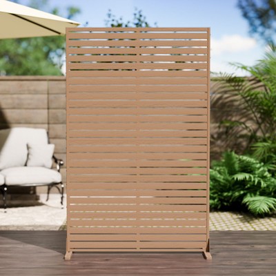 SEVOBAL Patio Decorative Screens 6 Piece Useful Plastic Patio Screen, Venetian Flower Design, Ideal for Yard, Garden, Brown, 45.47"*15.75"*72.05"