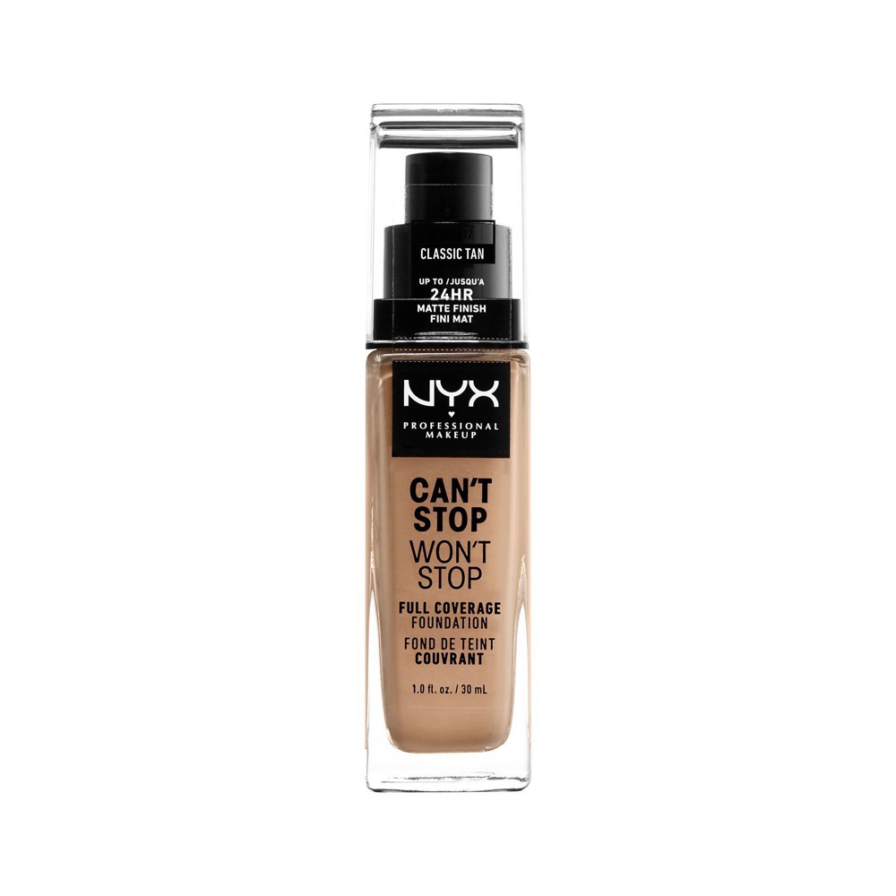 Photos - Foundation & Concealer NYX Professional Makeup Can't Stop Won't Stop 24Hr Full Coverage Matte Finish Foundation - 12 Classic Tan - 1 fl oz 