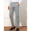 Lars Amadeus Men's Slim Fit Business Flat Front Stripes Chino Trousers - 2 of 4