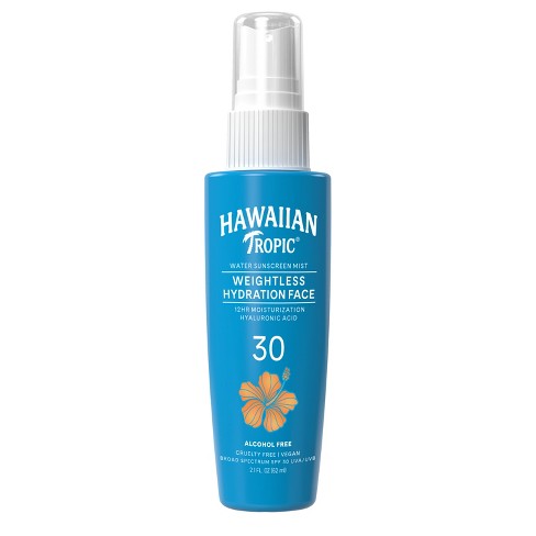 Hawaiian Tropic Weightless Hydration Water Face Mist Sunscreen - Spf 30 -  2.1oz : Target