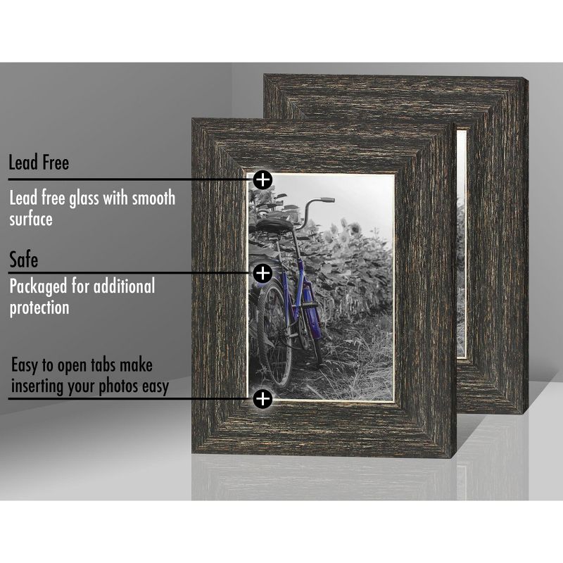 Americanflat 2 Pack Picture Frame with polished glass - Available in a variety of Sizes and Colors, 4 of 6
