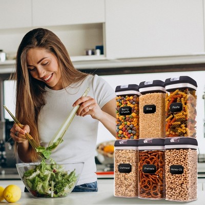 Black BPA-Free Plastic Airtight Food Storage Containers Set