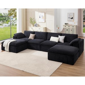 AMERLIFE Cloud Couch Sectional – Oversized Modular Sofa with 83.5" Deep Chaise, No-Assembly Design for Living Room, Chenille - 1 of 4