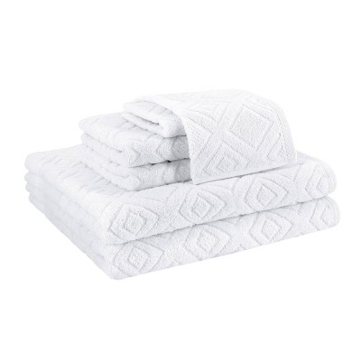 6pc LaRue Turkish Cotton Bath Towel Set White - Makroteks