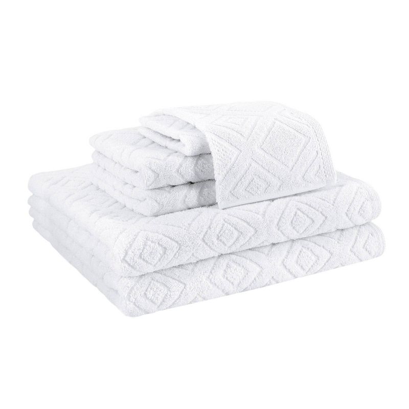 6pc LaRue Turkish Cotton Bath Towel Set White - Makroteks, 1 of 7