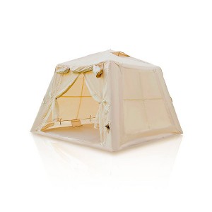 Ridstar 94.49 in. W Four-Season Waterproof Oxford Cloth Deluxe Inflatable Camping Tent with Awning & Manual Pump for 2-3 Adults-Beige - 1 of 4