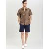 Lars Amadeus Men's Summer Striped Shirts Short Sleeves Button Down Beach Color Block Shirt - 2 of 4