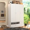 FUFU&GAGA White 3 Door Wardrobe Integrated Shoe Cabinet Modern Fashion Style - 2 of 4