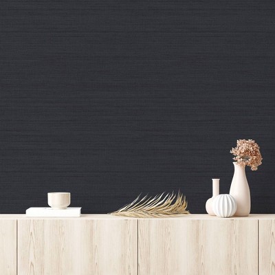 Tempaper Faux Horizontal Grasscloth Peel and Stick Wallpaper