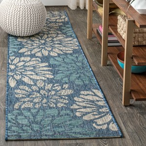 JONATHAN Y Zinnia Modern Floral Textured Weave Indoor/Outdoor Area Rug - 1 of 4