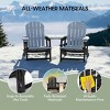 WestinTrends Azura Outdoor HDPE Adirondack Chairs With Connecting Table Tray (Set of 2), Navy Blue - 3 of 4