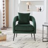 Grungis Velvet Barrel Accent Chairs,Living Room Chairs with Open Back and Metal Legs,Comfy Chairs for Living Room,Bedroom - 2 of 4