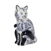 Sagebrook Home 8" Ceramic Cat Sculpture - Contemporary Vintage Style Chinoiserie Blue and White Floral Sitting Cat Statue - Cat Lover Gift - Home and - 4 of 4