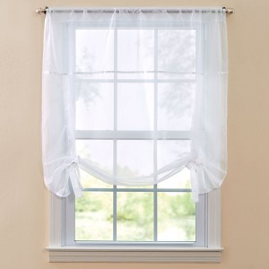 BrylaneHome BH Studio Sheer Voile Tie-Up Shade - 1 of 4