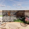 MAYEERTY Metal Privacy Screens Outdoor Indoor Divider Free Standing Decorative White Leaf Shape Balcony Patio Garden - 2 of 4
