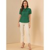INSPIRE CHIC Women's Retro Dots Print Bow Tie Peter Pan Collar Chiffon Blouse - 3 of 4
