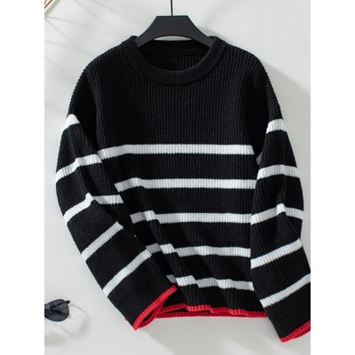 Women's Crew Neck Cropped Sweater 2025 Fall Long Sleeve Chunky Knit Pullover Sweater Tops